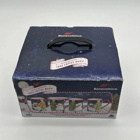 Holiday Snowman - Christmas Coffee Cups 4 Pack 18oz - Picture 2 of 6